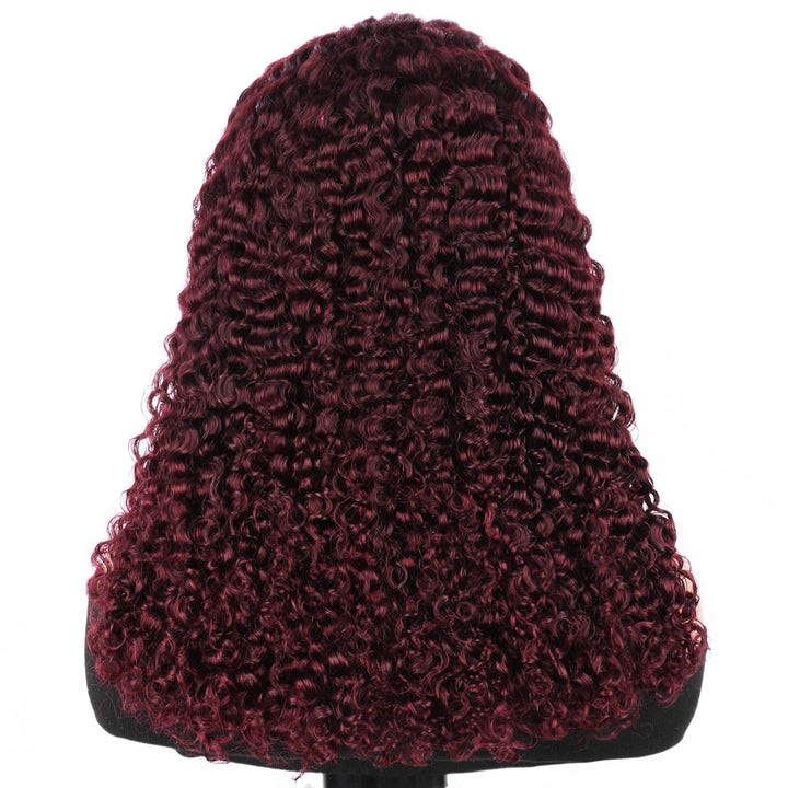 5x5 Burmese Curly HD Lace Frontal Wigs Human Hair Burgundy 99J Color High Quality 100% Human Hair COD Available