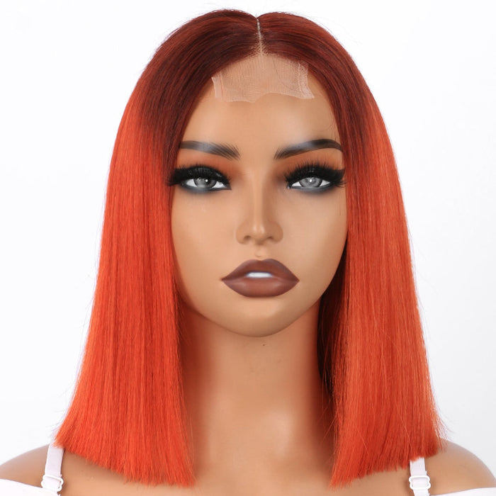 2x6 Silk Straight Bob Lace Frontal Wigs Human Hair 4/350 Ombre Color High Quality 100% Human Hair COD Available