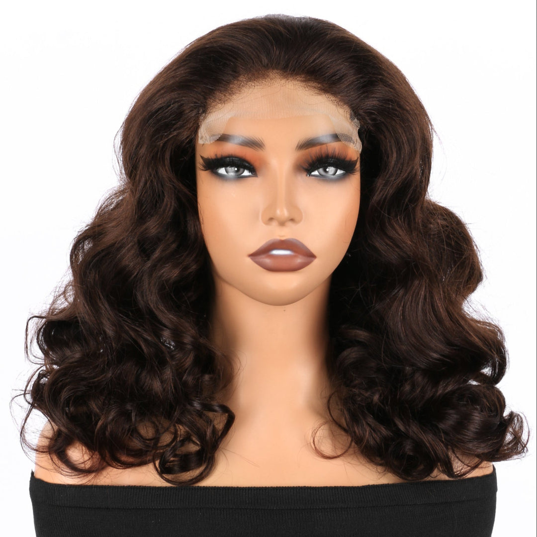 5x5 Bouncy Curly HD Lace Frontal Wigs Human Hair Honey Borwn Color High Quality 100% Human Hair COD Available
