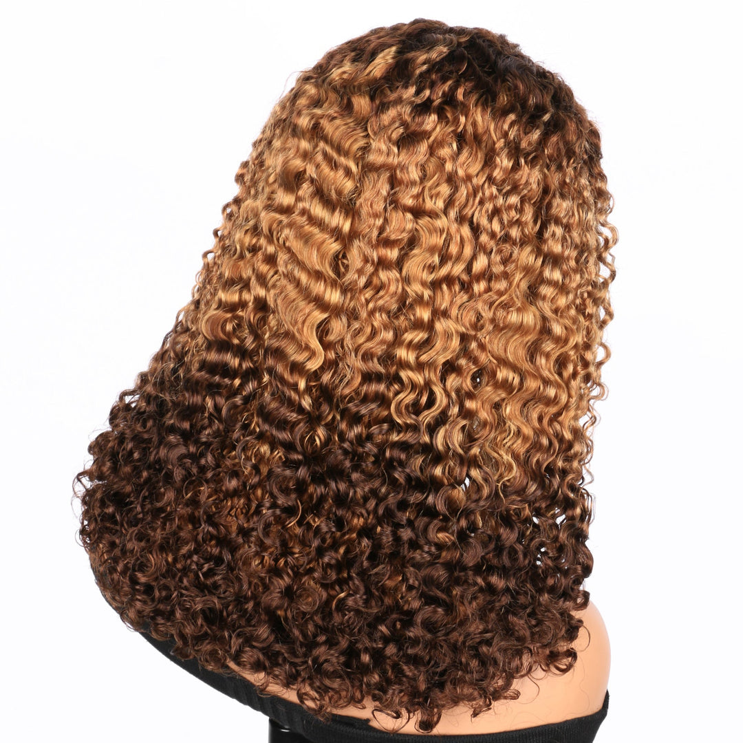 5x5 Burmese Curly HD Lace Frontal Wigs Human Hair T4/27/4 Ombre Color High Quality 100% Human Hair COD Available