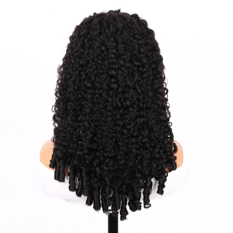 Pixie Roll 13x4 Super Double Drawn Bouncy Curly 100% Human Hair Top Quality Wigs Natural Color Pay On Delivery