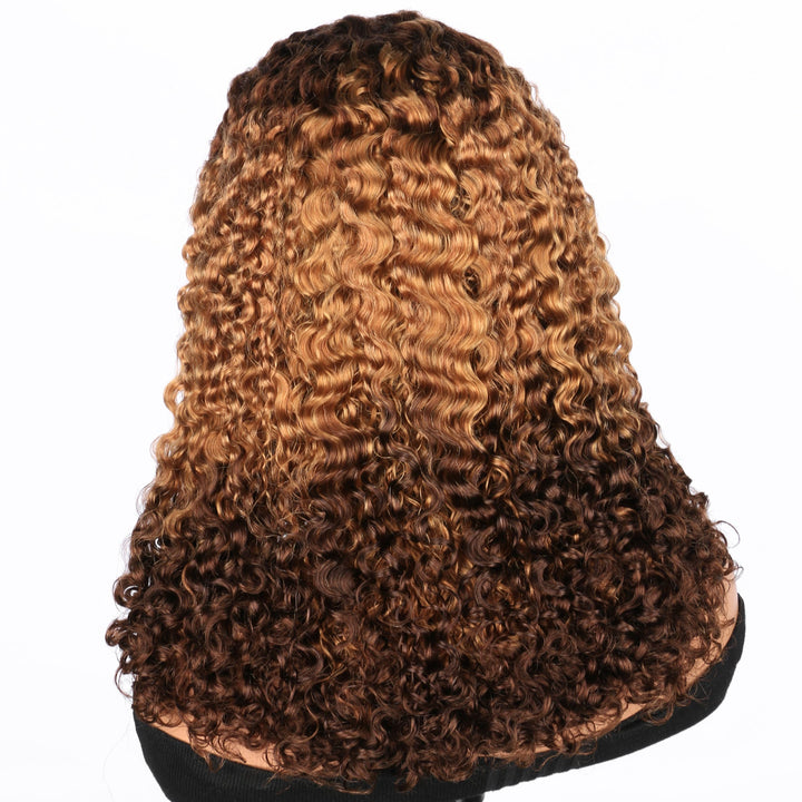 5x5 Burmese Curly HD Lace Frontal Wigs Human Hair T4/27/4 Ombre Color High Quality 100% Human Hair COD Available