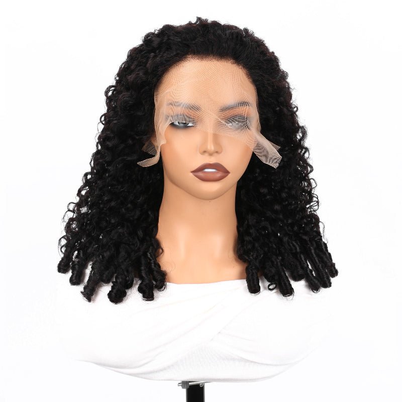 Pixie Roll 13x4 Super Double Drawn Bouncy Curly 100% Human Hair Top Quality Wigs Natural Color Pay On Delivery