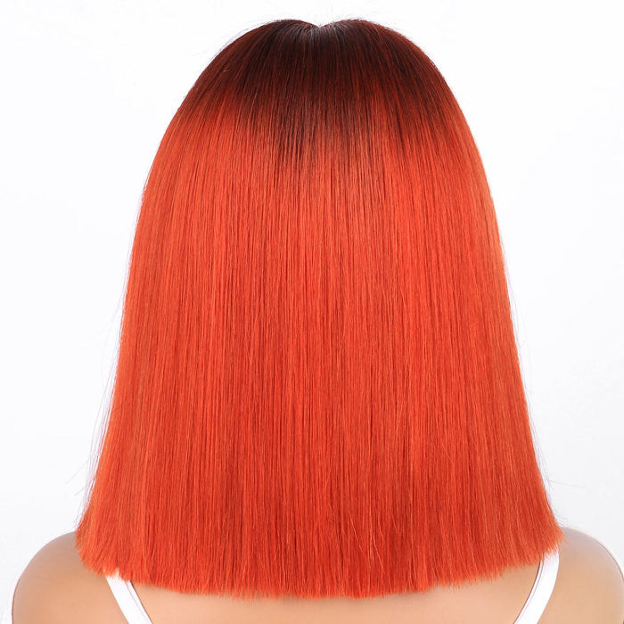 2x6 Silk Straight Bob Lace Frontal Wigs Human Hair 4/350 Ombre Color High Quality 100% Human Hair COD Available