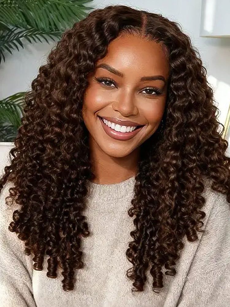 5x5 Burmese Curly HD Lace Frontal Wigs Human Hair Honey Brown Color  High Quality 100% Human Hair COD Available