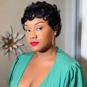 13X4 Pixie Cut Wigs Natural Color 100% Human Hair Short Layered Wig