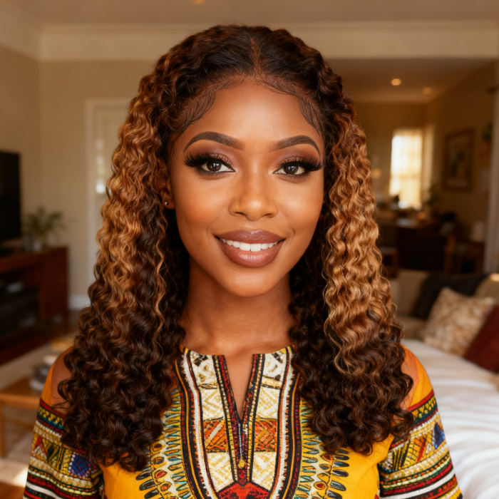 5x5 Burmese Curly HD Lace Frontal Wigs Human Hair T4/27/4 Ombre Color High Quality 100% Human Hair COD Available