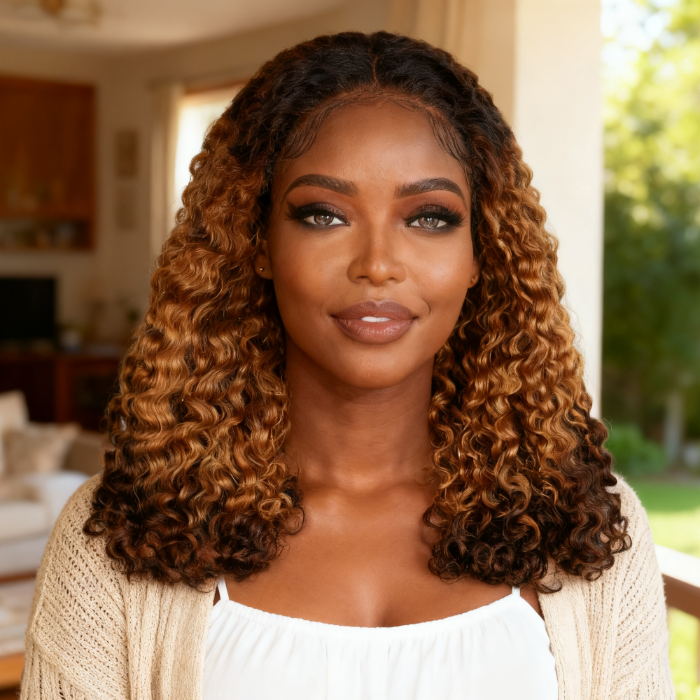 5x5 Burmese Curly HD Lace Frontal Wigs Human Hair T4/27/4 Ombre Color High Quality 100% Human Hair COD Available