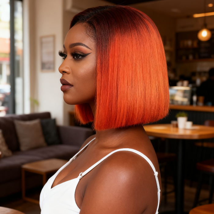 2x6 Silk Straight Bob Lace Frontal Wigs Human Hair 4/350 Ombre Color High Quality 100% Human Hair COD Available