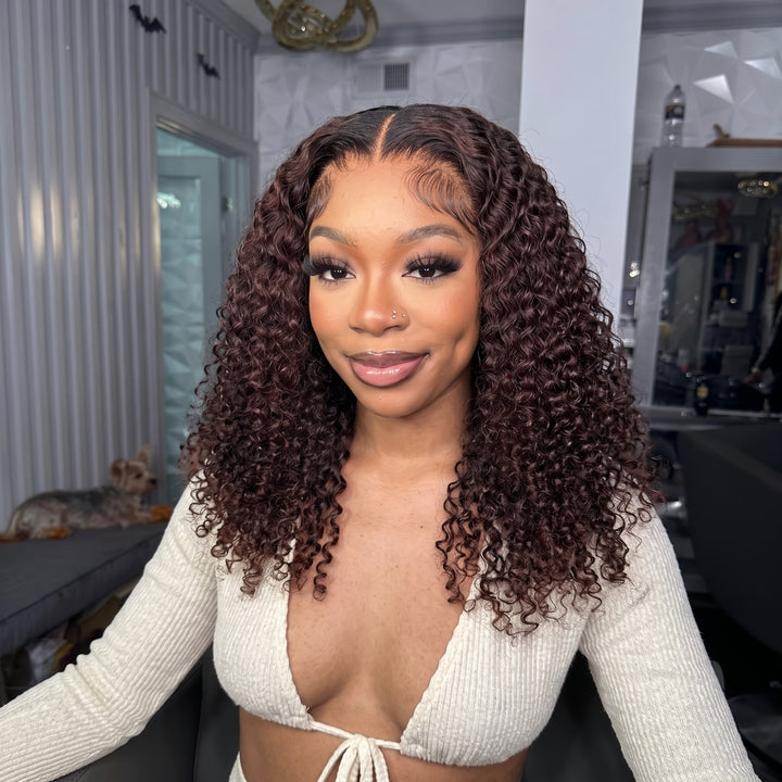 Pixie Roll 13x4 Double Drawn Bouncy Curly 100% Human Hair Top Quality Wigs 1B/Brown Ombre Color Pay On Delivery