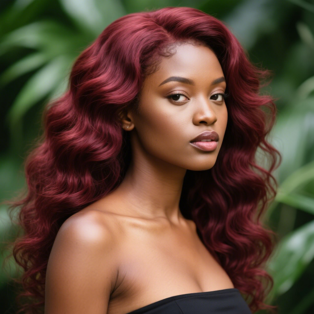 5x5 Bouncy Curly HD Lace Frontal Wigs Human Hair Burgundy 99J Color High Quality 100% Human Hair COD Available