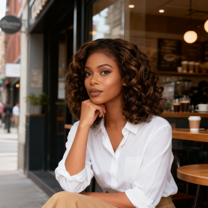 5x5 Bouncy Curly HD Lace Frontal Wigs Human Hair Highlight P4/30 Color High Quality 100% Human Hair COD Available