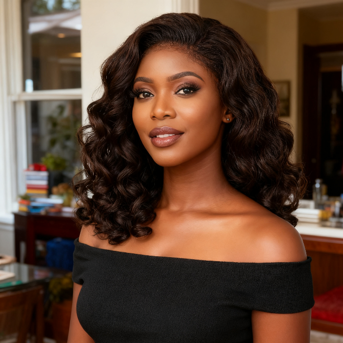 5x5 Bouncy Curly HD Lace Frontal Wigs Human Hair Honey Borwn Color High Quality 100% Human Hair COD Available