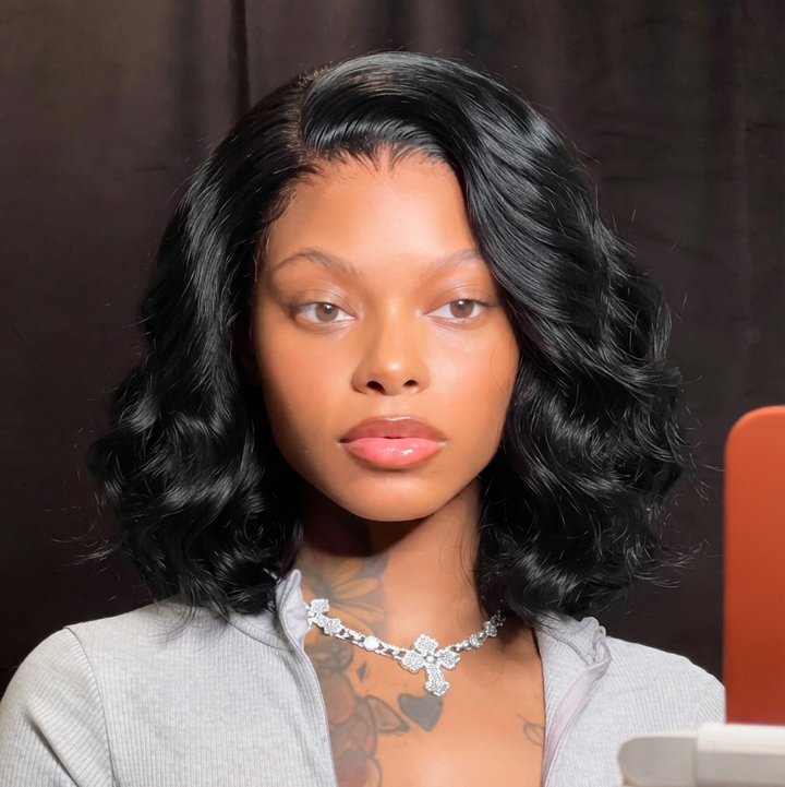 13x4 Lace Wig Short Bouncy Curls 100% Human Hair Top Quality Different Color Available Pay On Delivery