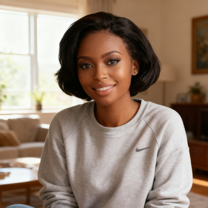 Coupe Dame 13x4 Double Drawn 100% Human Hair Top Quality 8Inch Wigs Different Color Available Pay On Delivery