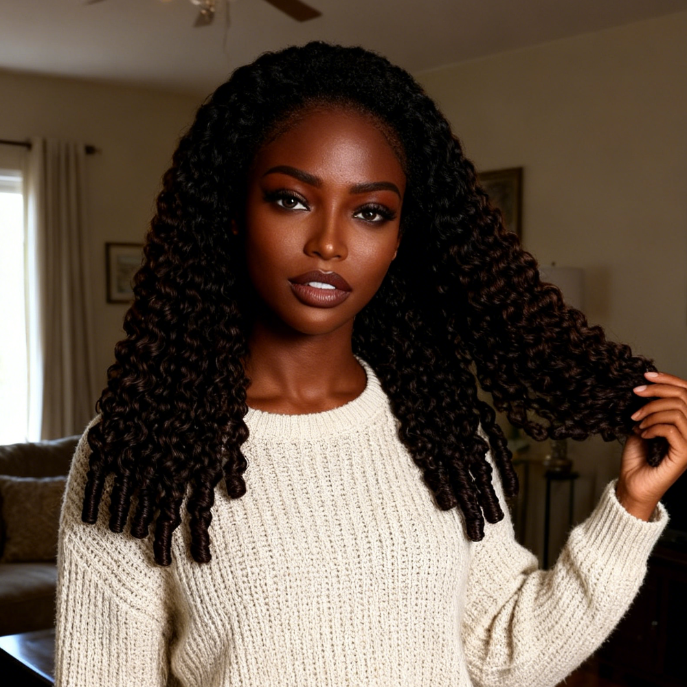 Pixie Roll 13x4 Double Drawn Bouncy Curly 100% Human Hair Top Quality Wigs 1B/Brown Ombre Color Pay On Delivery