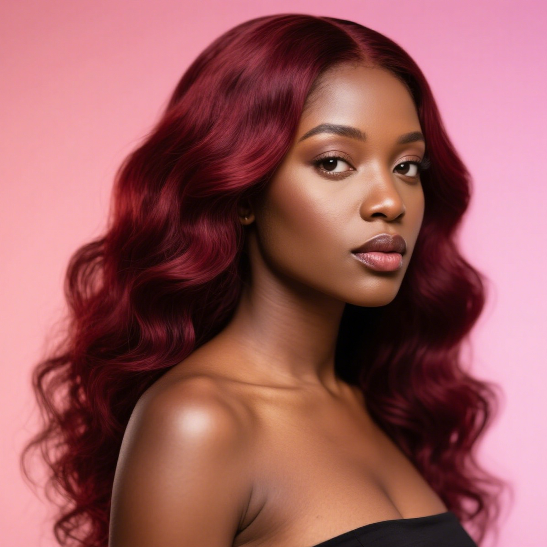 5x5 Bouncy Curly HD Lace Frontal Wigs Human Hair Burgundy 99J Color High Quality 100% Human Hair COD Available