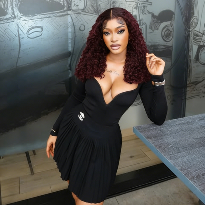 5x5 Burmese Curly HD Lace Frontal Wigs Human Hair Burgundy 99J Color High Quality 100% Human Hair COD Available