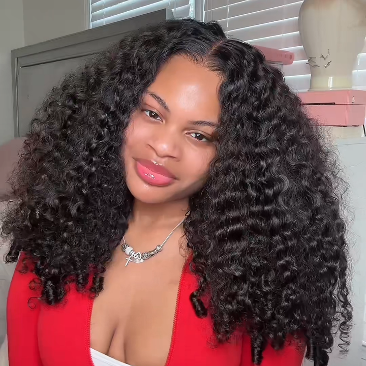 Pixie Roll 13x4 Super Double Drawn Bouncy Curly 100% Human Hair Top Quality Wigs Natural Color Pay On Delivery