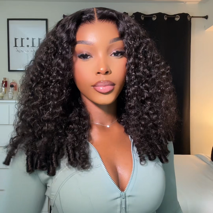 Pixie Roll 13x4 Super Double Drawn Bouncy Curly 100% Human Hair Top Quality Wigs Natural Color Pay On Delivery