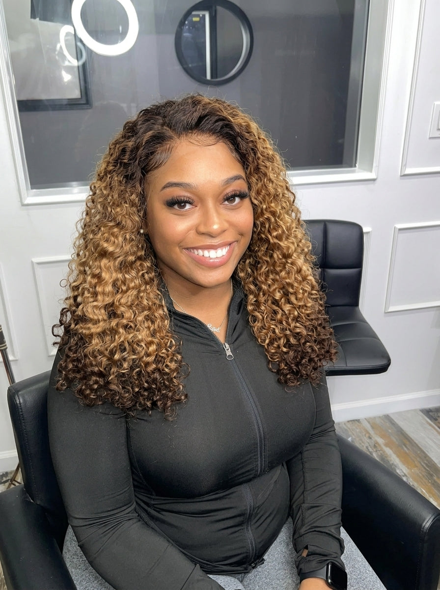 5x5 Burmese Curly HD Lace Frontal Wigs Human Hair T4/27/4 Ombre Color High Quality 100% Human Hair COD Available