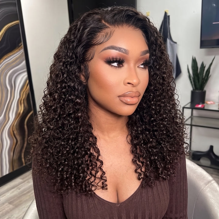 Pixie Roll 13x4 Double Drawn Bouncy Curly 100% Human Hair Top Quality Wigs 1B/Brown Ombre Color Pay On Delivery