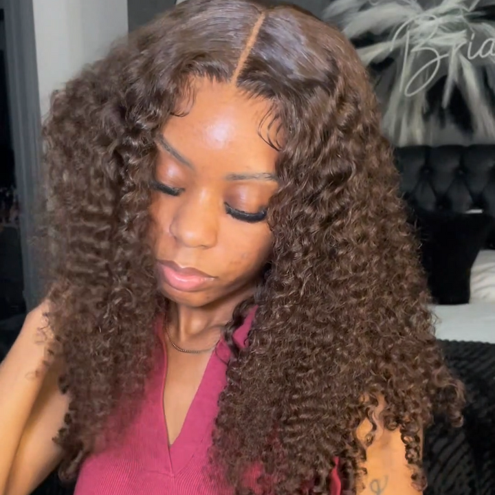 Pixie Roll 13x4 Double Drawn Bouncy Curly 100% Human Hair Top Quality Wigs Honey Brown Color Pay On Delivery