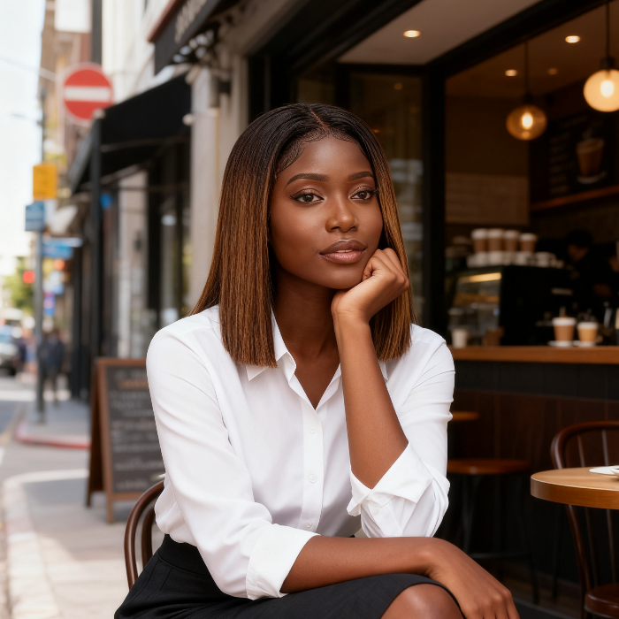 2x6 Silk Straight Bob Lace Frontal Wigs Human Hair 1B/Honey Brown Ombre Color High Quality 100% Human Hair COD Available