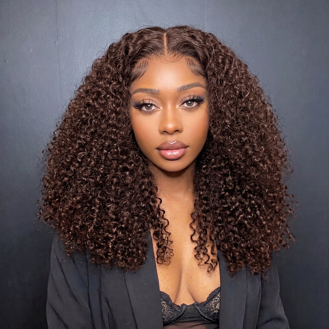 5x5 Burmese Curly HD Lace Frontal Wigs Human Hair Honey Brown Color  High Quality 100% Human Hair COD Available