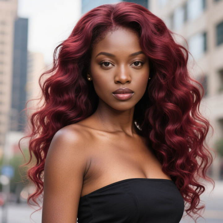 5x5 Bouncy Curly HD Lace Frontal Wigs Human Hair Burgundy 99J Color High Quality 100% Human Hair COD Available