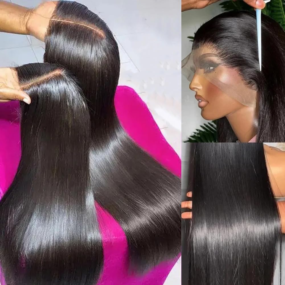 5X5 SDD 100% Human Hair Lace Front Wig Straight Human Hair Wig Natural Color Pay On Delivery