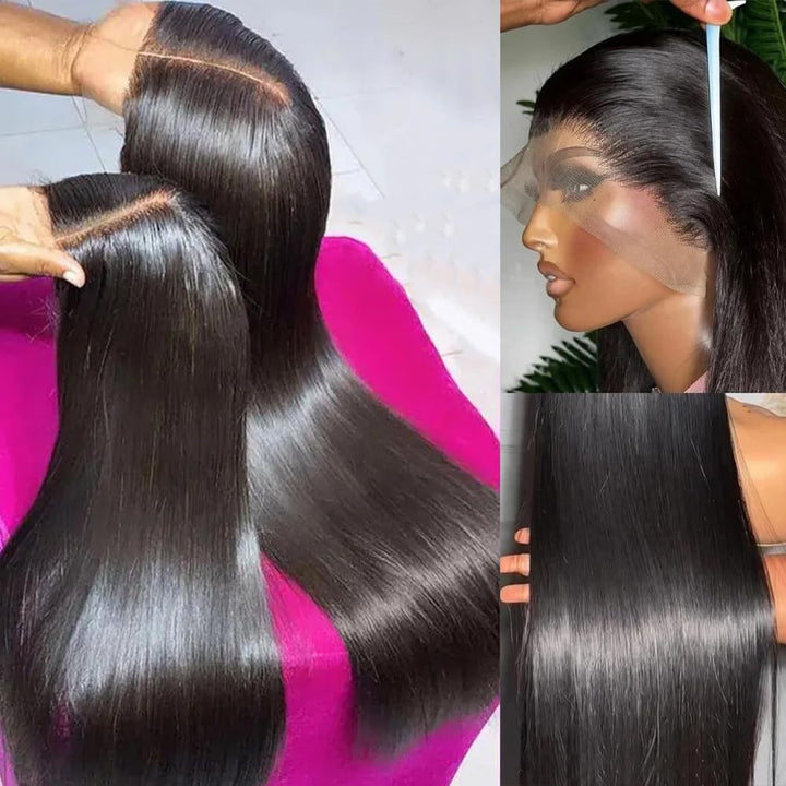 5X5 SDD 100% Human Hair Lace Front Wig Straight Human Hair Wig Natural Color Pay On Delivery