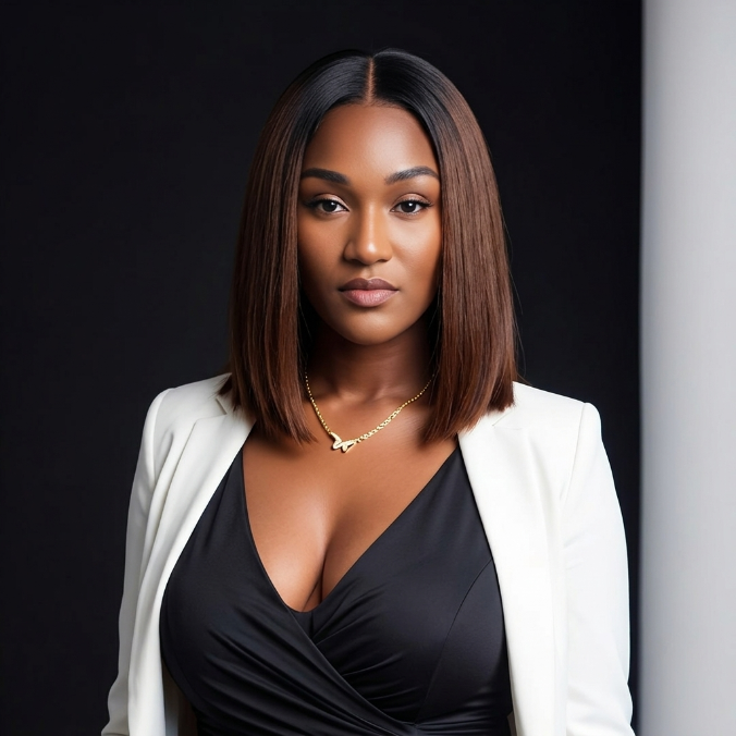 2x6 Silk Straight Bob Lace Frontal Wigs Bone Straight Human Hair 1B/Honey Brown Ombre Color High Quality 100% Human Hair COD Available