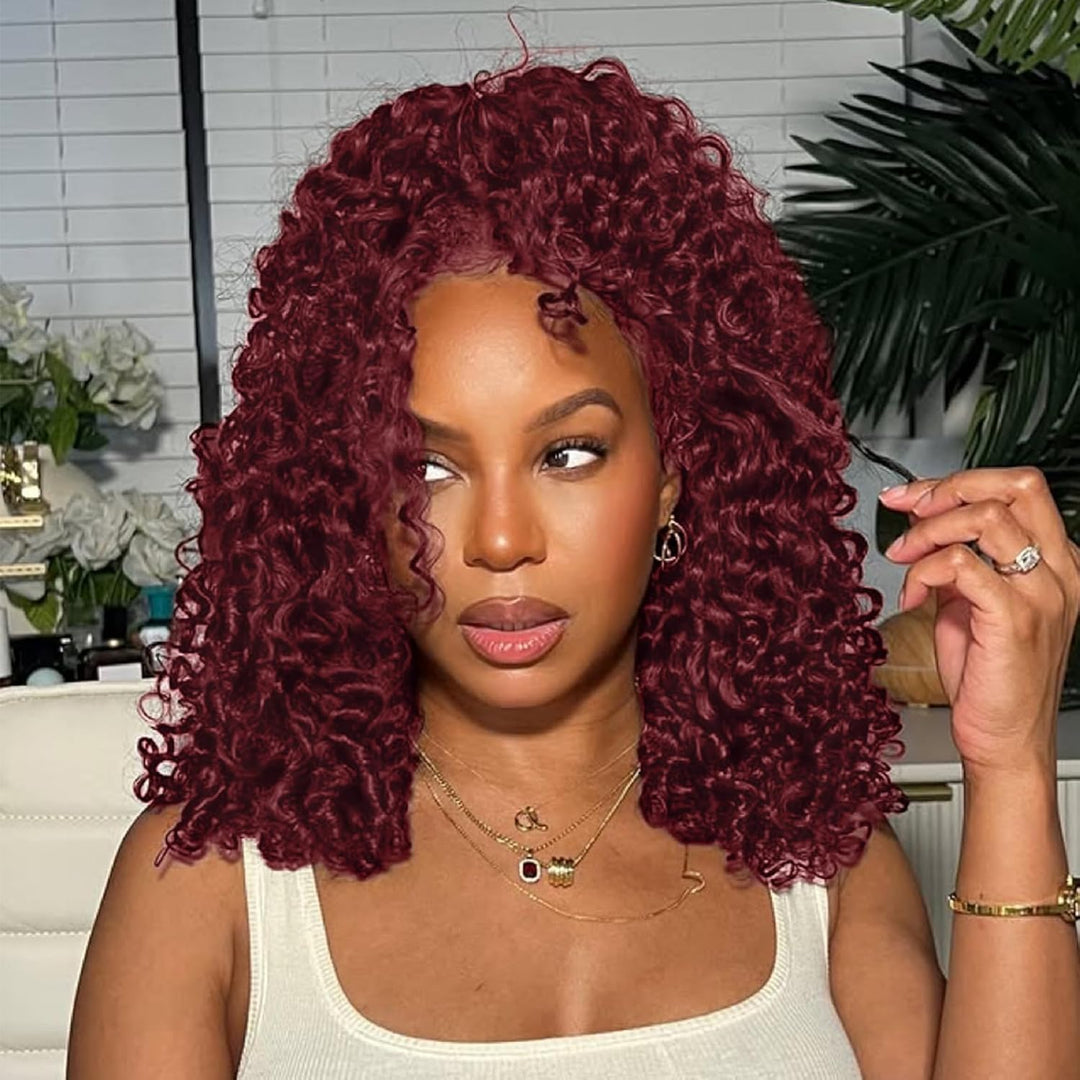 5x5 Burmese Curly HD Lace Frontal Wigs Human Hair Burgundy 99J Color High Quality 100% Human Hair COD Available