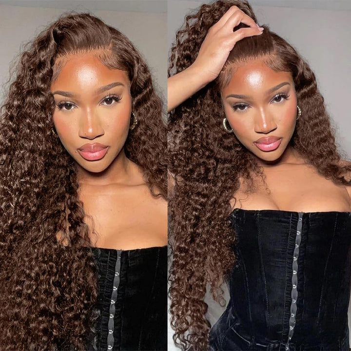 5x5 Burmese Curly HD Lace Frontal Wigs Human Hair Honey Brown Color  High Quality 100% Human Hair COD Available