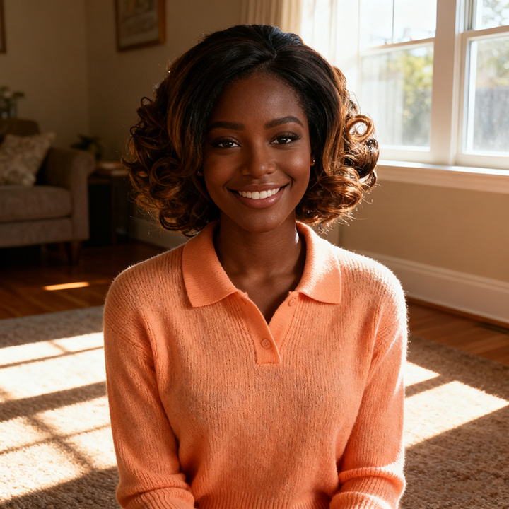 13x4 Lace Wig Short Bouncy Curls 100% Human Hair Top Quality Different Color Available Pay On Delivery