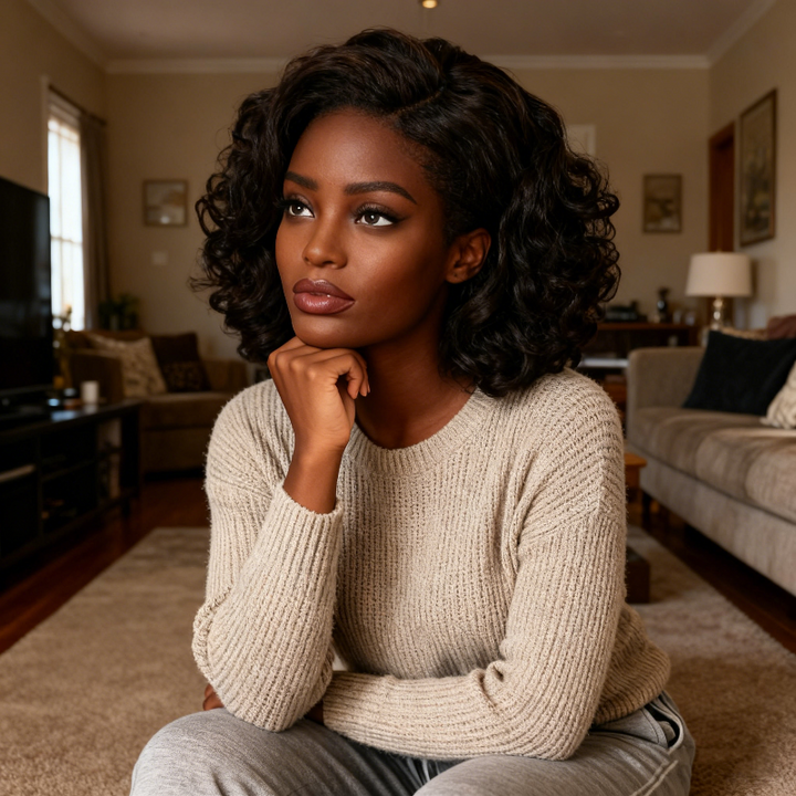 13x4 Lace Wig Short Bouncy Curls 100% Human Hair Top Quality Different Color Available Pay On Delivery