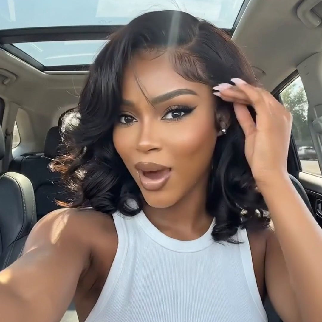 13x4 Lace Wig Short Bouncy Curls 100% Human Hair Top Quality Different Color Available Pay On Delivery