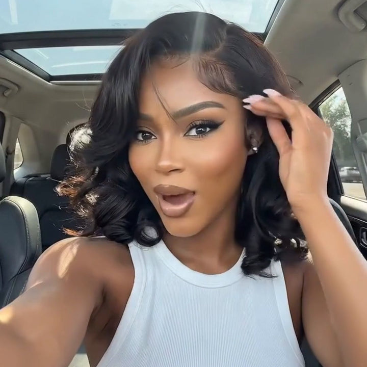 13x4 Lace Wig Short Bouncy Curls 100% Human Hair Top Quality Different Color Available Pay On Delivery