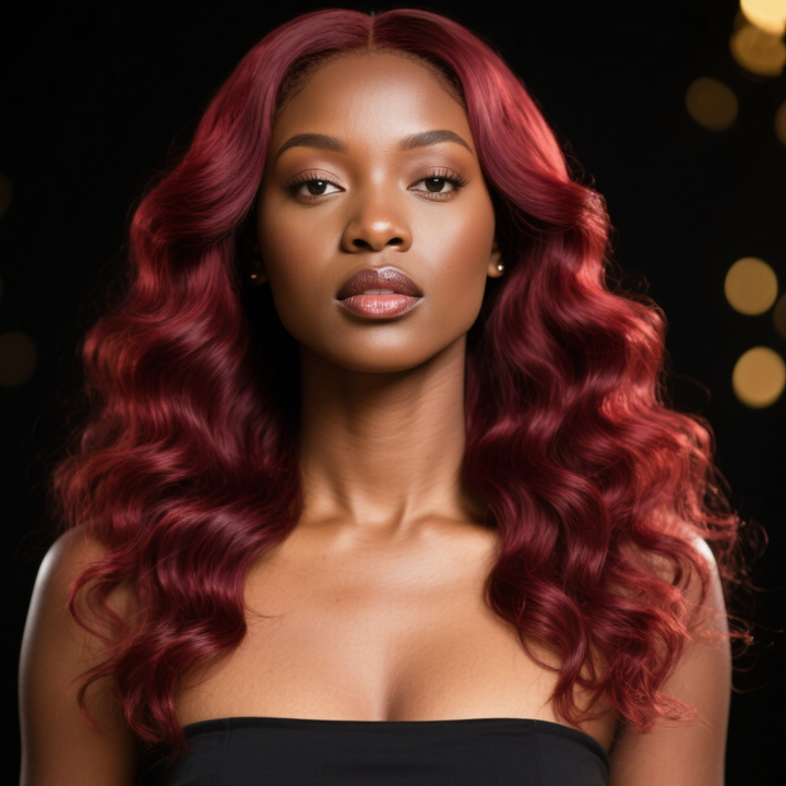 5x5 Bouncy Curly HD Lace Frontal Wigs Human Hair Burgundy 99J Color High Quality 100% Human Hair COD Available