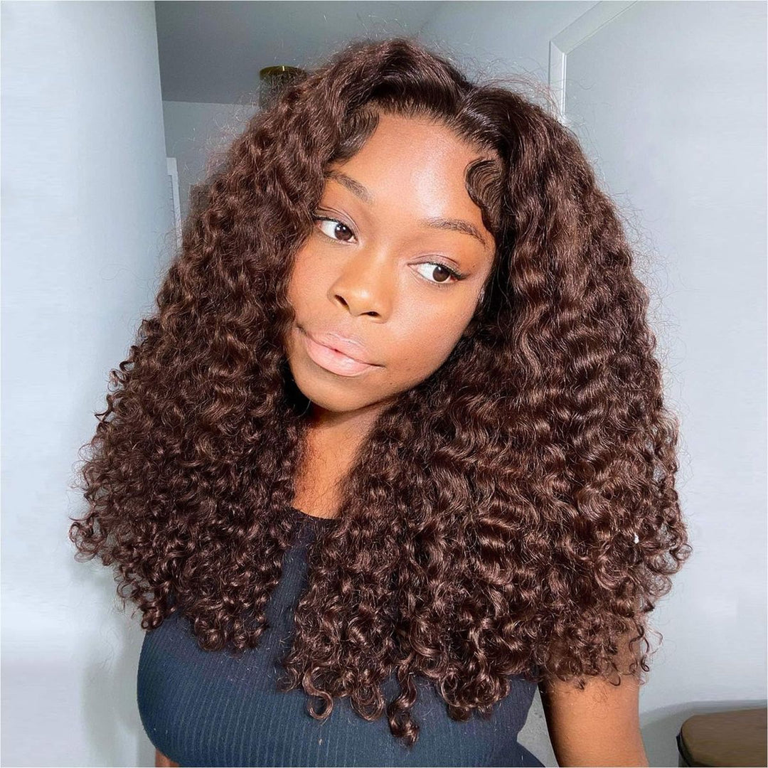 5x5 Burmese Curly HD Lace Frontal Wigs Human Hair Honey Brown Color  High Quality 100% Human Hair COD Available
