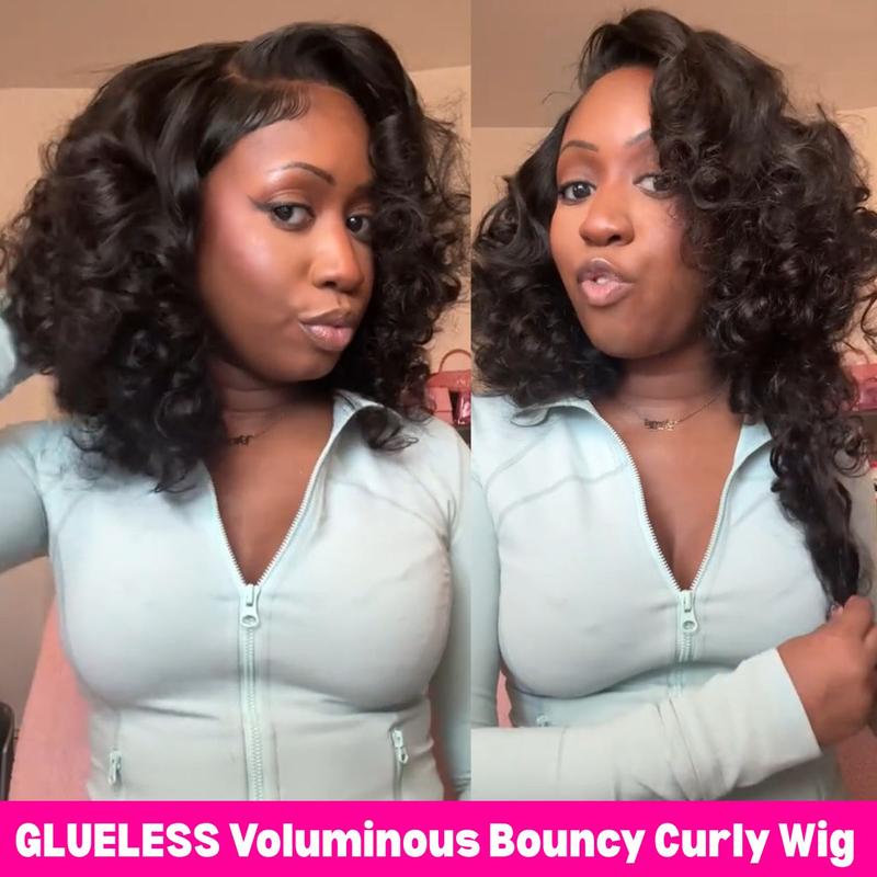 5x5 Bouncy Curly HD Lace Frontal Wigs Human Hair Natural Color High Quality 100% Human Hair COD Available