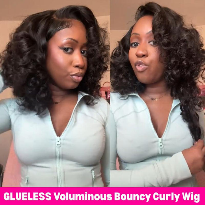 5x5 Bouncy Curly HD Lace Frontal Wigs Human Hair Natural Color High Quality 100% Human Hair COD Available