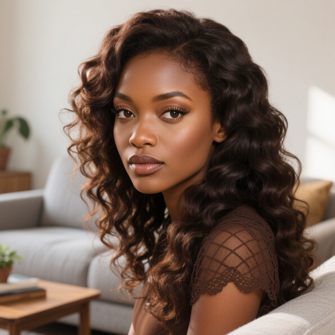 5x5 Bouncy Curly HD Lace Frontal Wigs Human Hair Honey Borwn Color High Quality 100% Human Hair COD Available