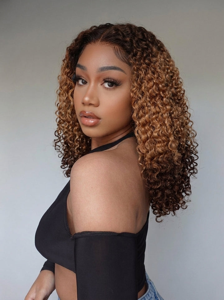 5x5 Burmese Curly HD Lace Frontal Wigs Human Hair T4/27/4 Ombre Color High Quality 100% Human Hair COD Available