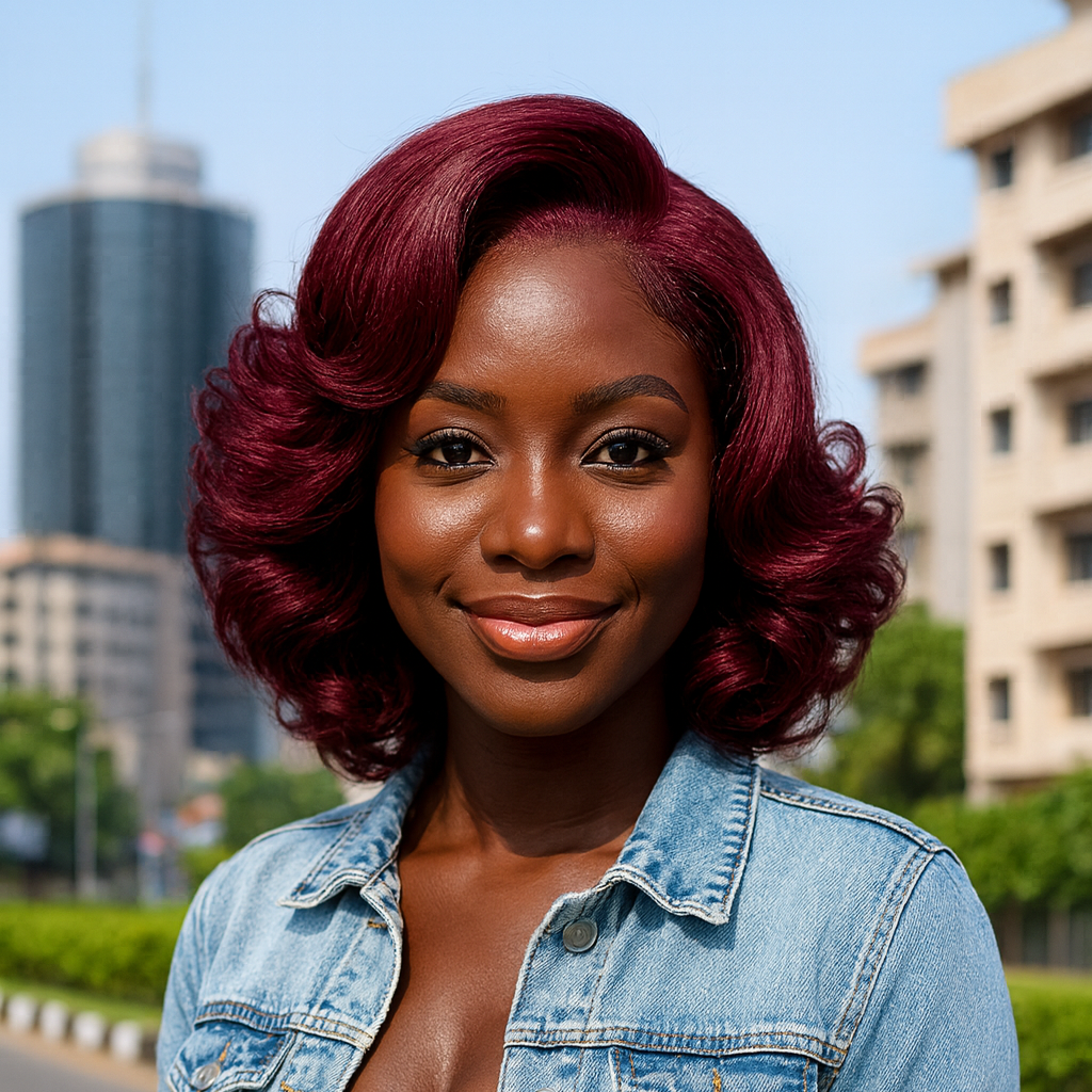 13x4 Lace Wig Short Bouncy Curls 100% Human Hair Top Quality Different Color Available Pay On Delivery