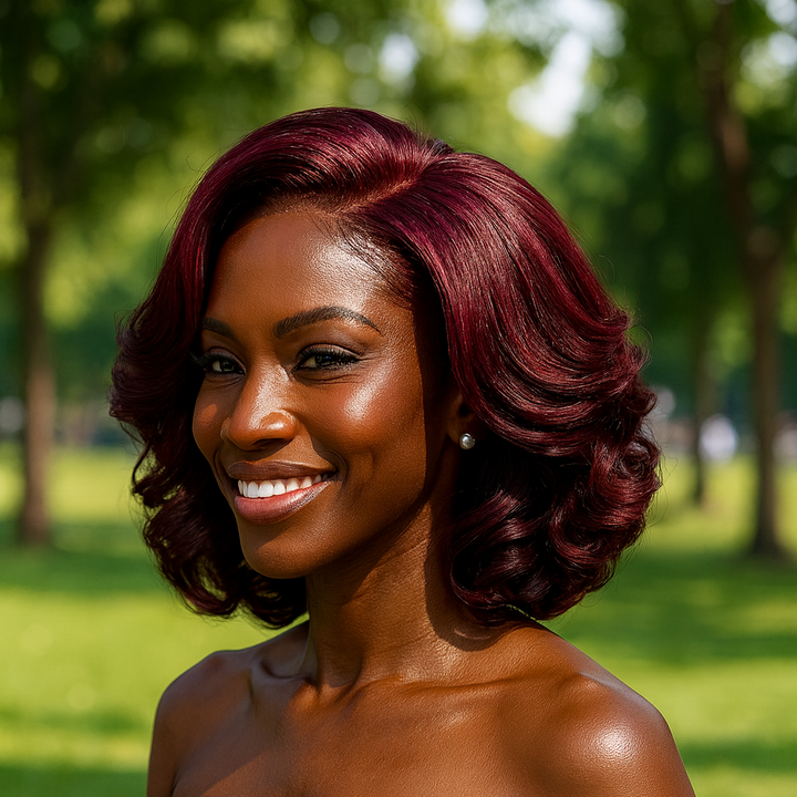 13x4 Lace Wig Short Bouncy Curls 100% Human Hair Top Quality Different Color Available Pay On Delivery