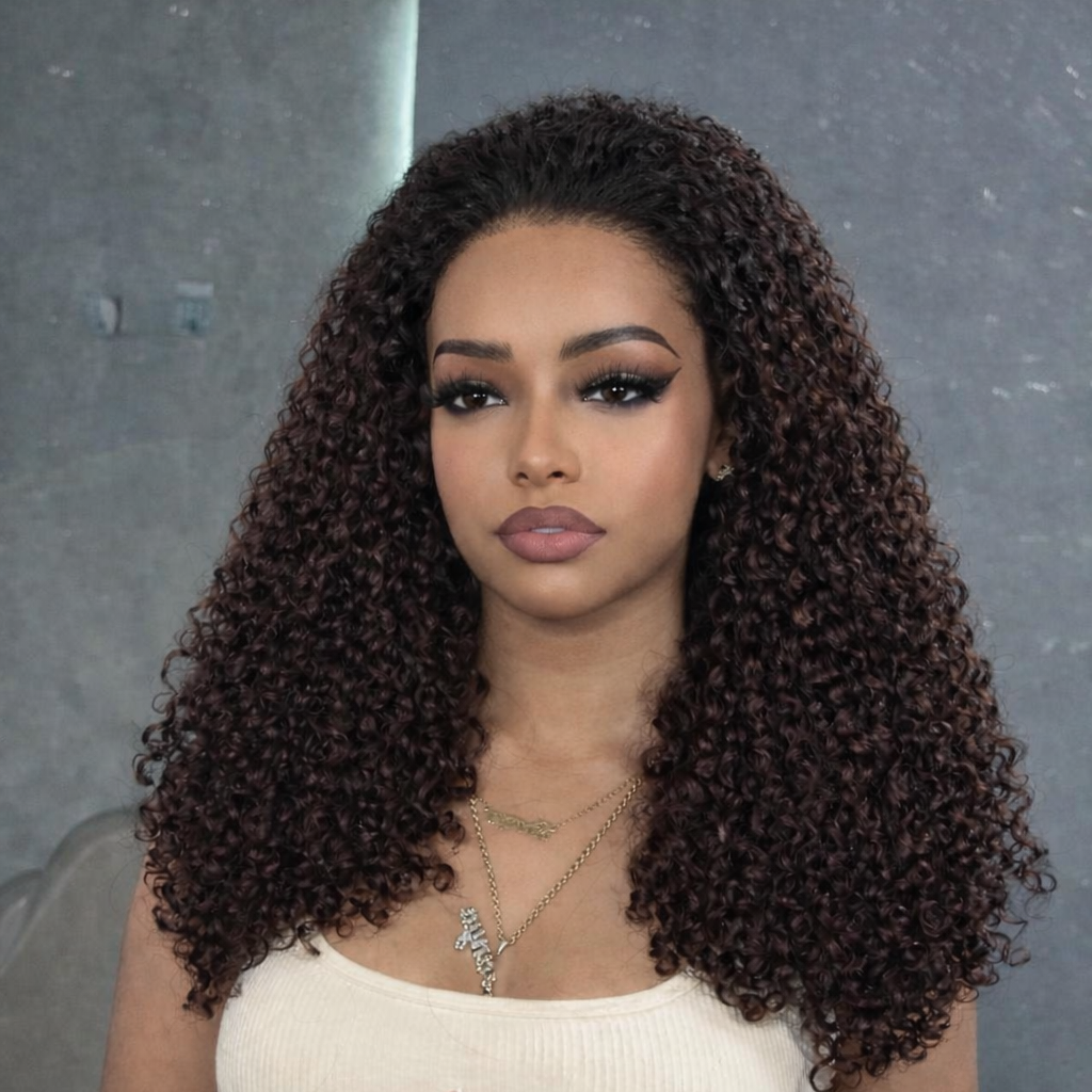 5x5 Burmese Curly HD Lace Frontal Wigs Human Hair 1B/Honey Brown Ombre Color  High Quality 100% Human Hair COD Available