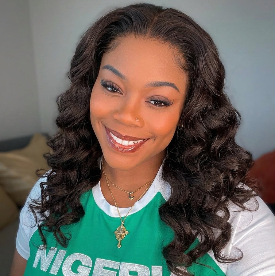 5x5 Bouncy Curly HD Lace Frontal Wigs Human Hair Honey Borwn Color High Quality 100% Human Hair COD Available