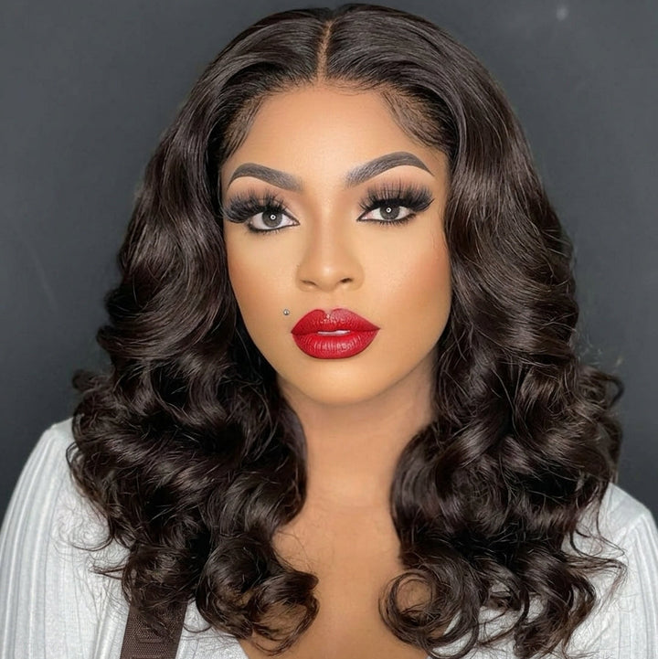 5x5 Bouncy Curly HD Lace Frontal Wigs Human Hair Honey Borwn Color High Quality 100% Human Hair COD Available